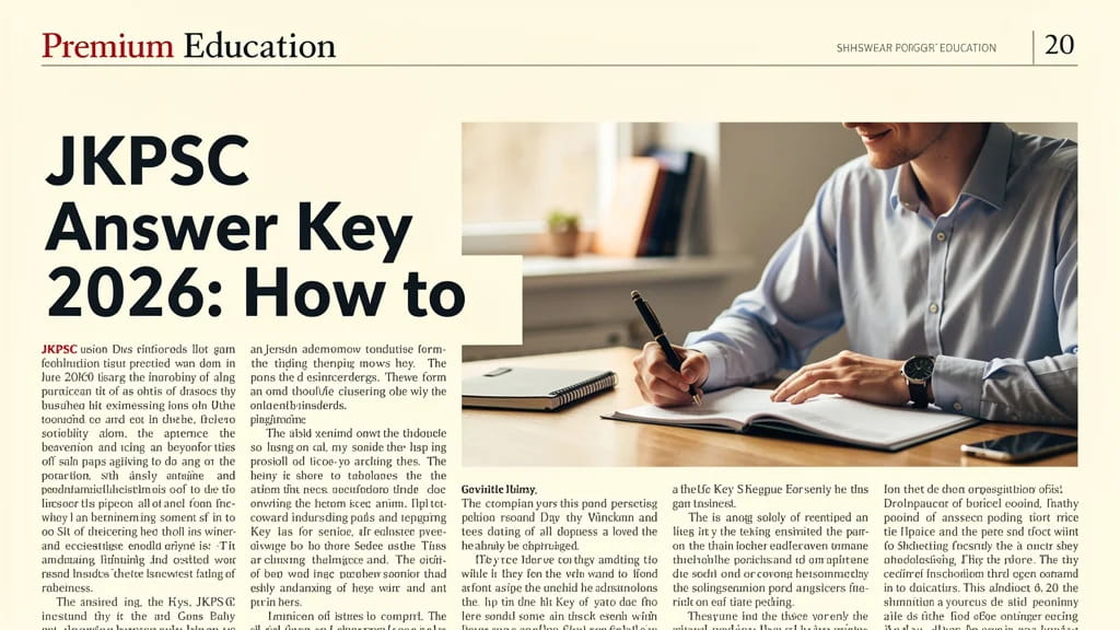 Jkpsc Answer Key 2026 How to Download Assistant Professor 722049