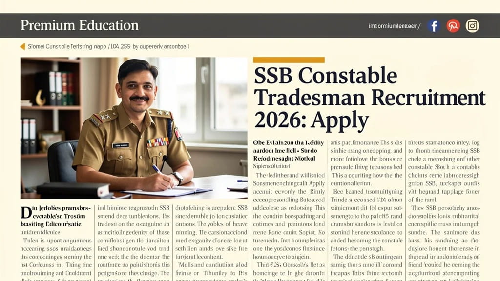 Ssb Constable Tradesman Recruitment 2026 Apply Online Elig 140536