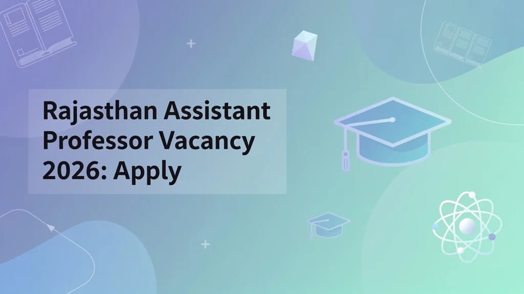 Rajasthan Assistant Professor Vacancy 2026 Apply Guide Eli 105841