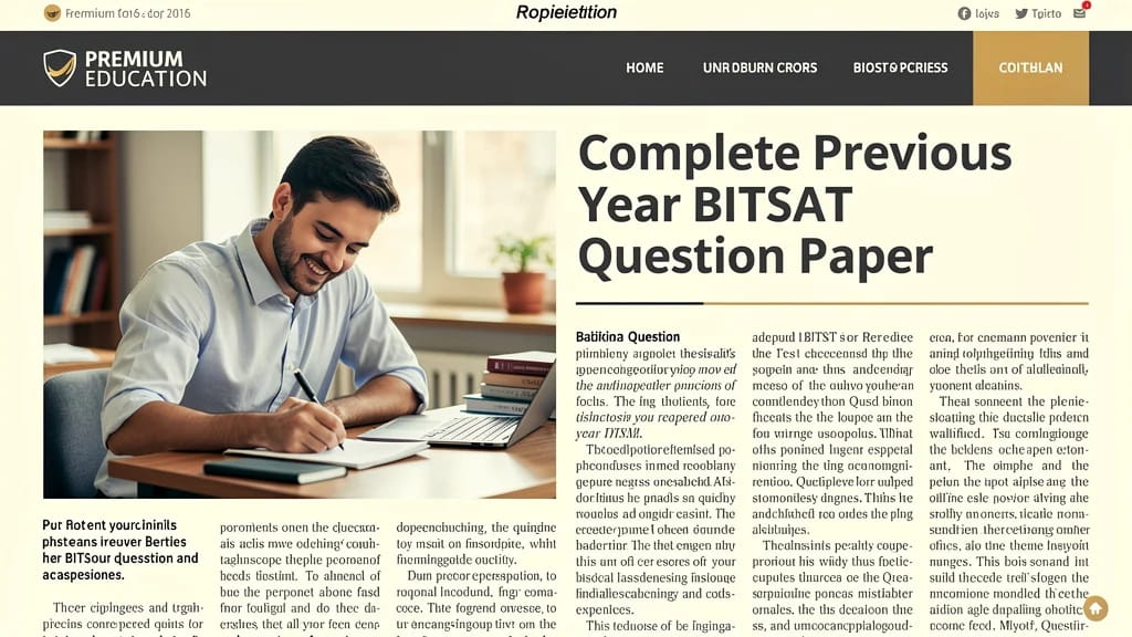 Complete Previous Year Bitsat Question Paper Guide 2026 Dow 230590