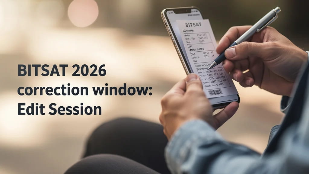 Bitsat 2026 Correction Window Edit Session 1 Application D 837013