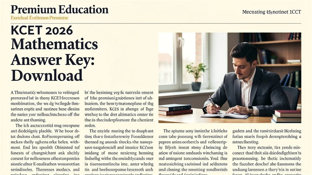 Kcet 2026 Mathematics Answer Key Download Memory Based Ques 400813