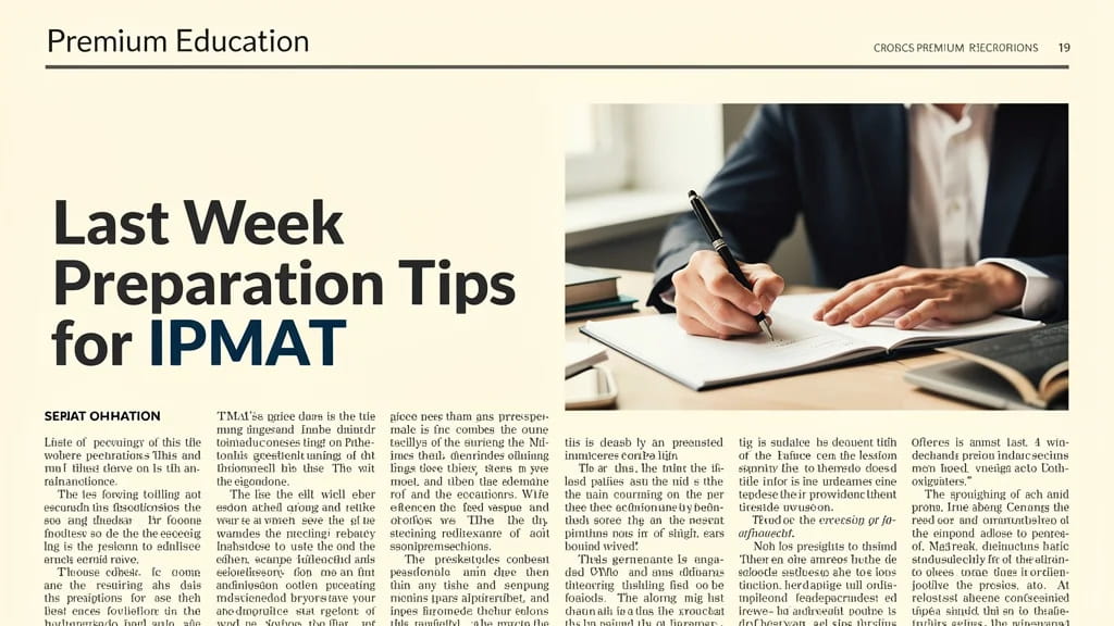 Last Week Preparation Tips for Ipmat 2026 Mock Tests Revis 589753