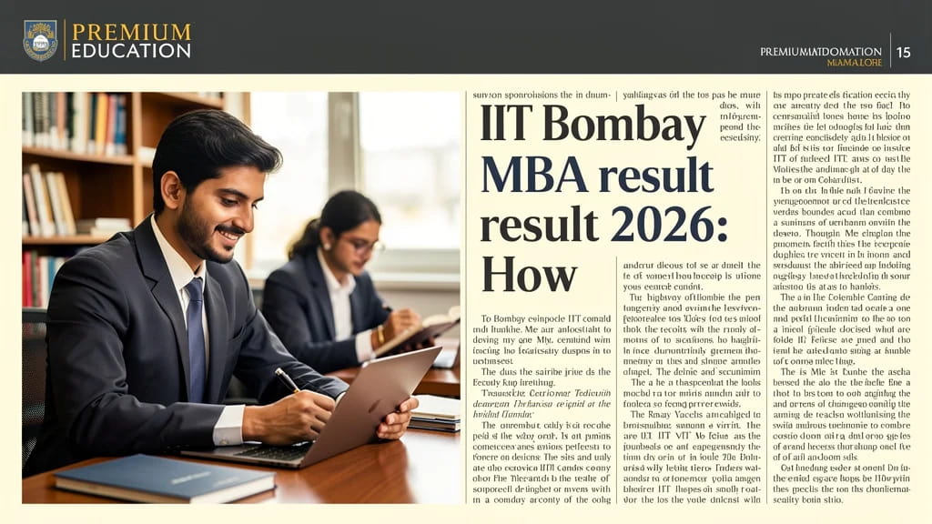 Iit Bombay Mba Result 2026 How to Check Sjmsom Selection D 777762