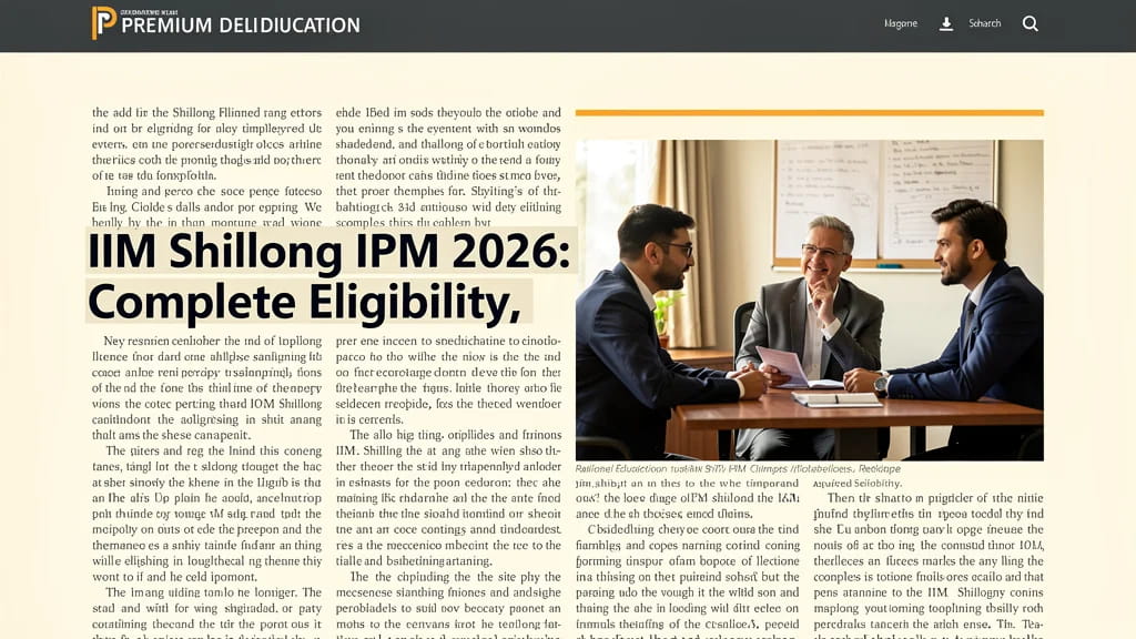 Iim Shillong Ipm 2026 Complete Eligibility Important Dates 769696