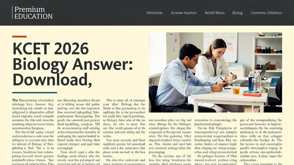 Kcet 2026 Biology Answer Key Download Calculate Score Fil 905617